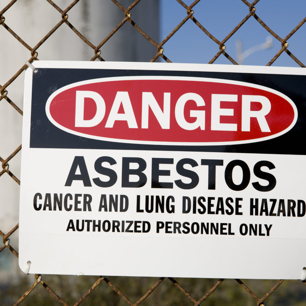 asbestos warning sign